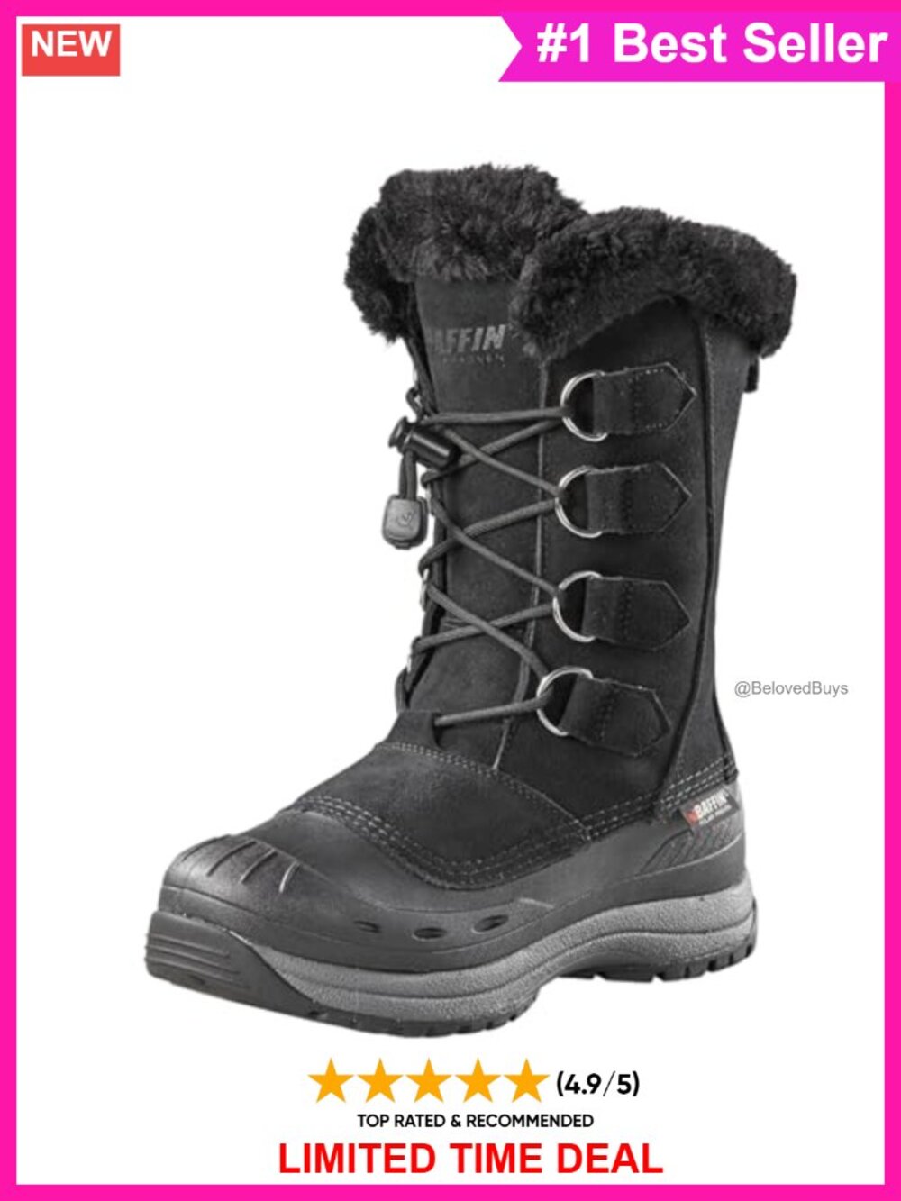 Suede Leather Faux Fur Insulated Waterproof Winter Snow Boots Mid-Calf